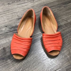 Franco Sarto Vancouver peep toe flat orange